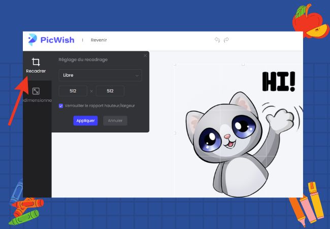 recadrer un sticker picwish