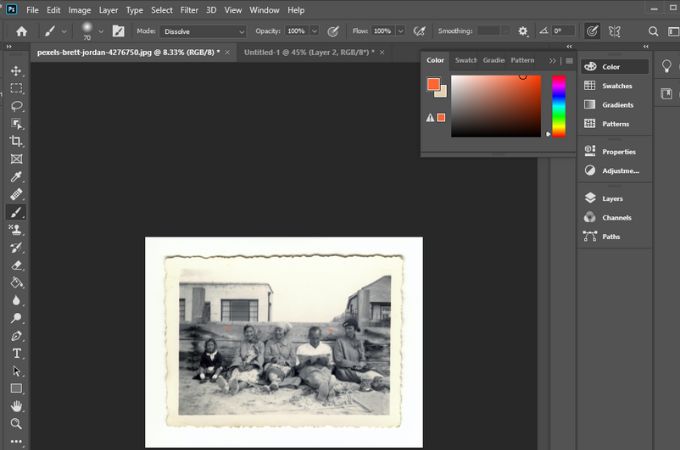 photoshop colored bw