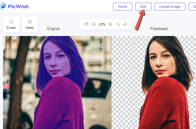 photo editor change background color to white picwishedit