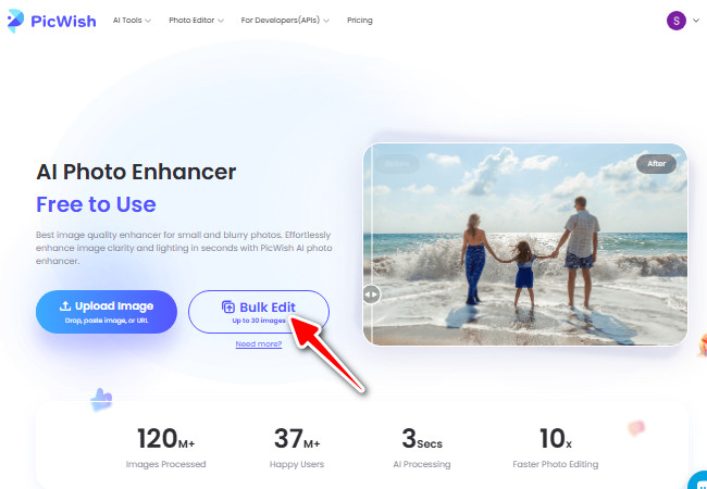 click bulk edit to upload