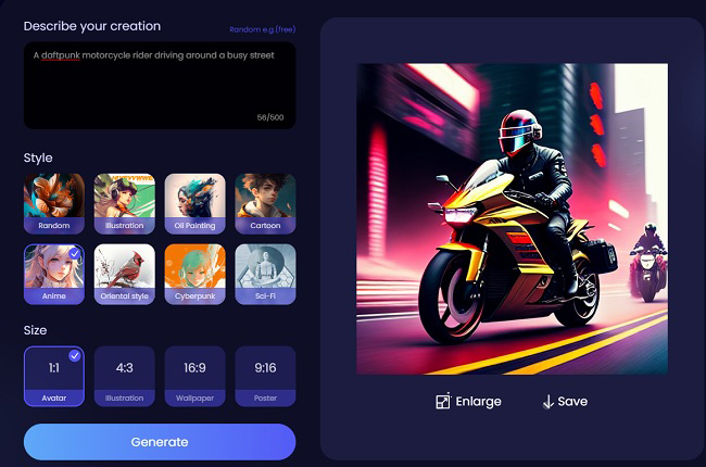 generate ai art with picwish