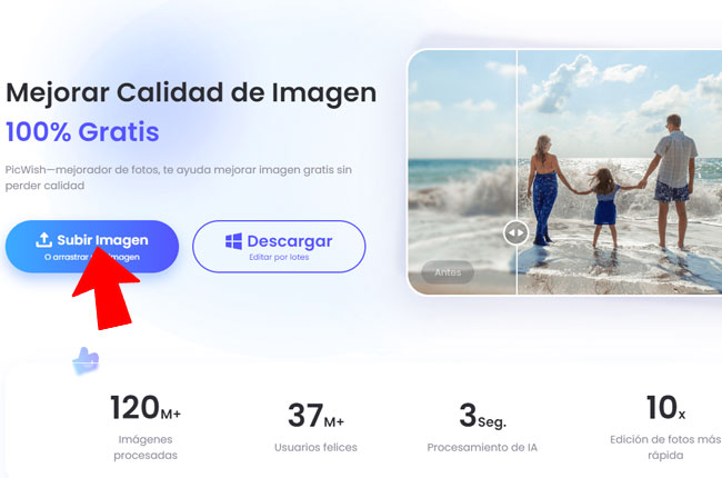 picwish subir imagen