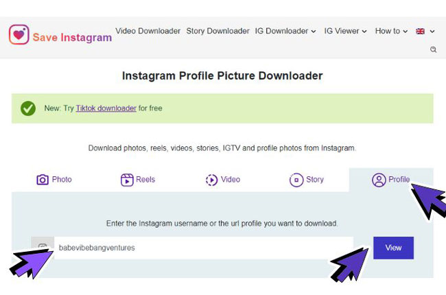 saveinsta colar link do instagram