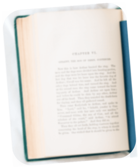 Photograph of an old book with a yellowed page, labeled 'Before,' showing faded and unclear text