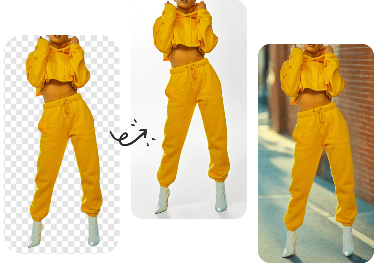 A person in a bright yellow clothing with AI generated background